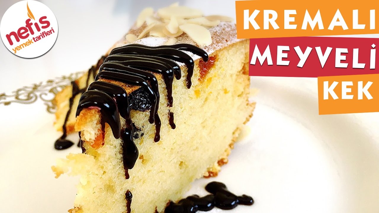 ⁣Kremalı Meyveli Kek - Kek Tarifi - Nefis Yemek Tarifleri