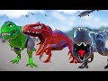 VENOM VS SPIDERMAN I-REX, THE HULK TYRANNOSAURUS REX & IRON MAN Dino Fight Jurassic World Evolution
