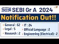 Sebi grade a 2024 notification out  sebi grade a 2024  total 97 vacancies  complete details