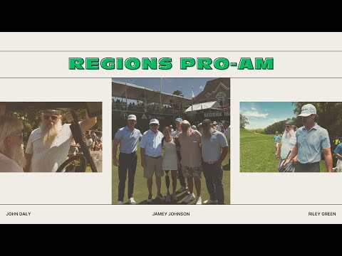Jamey Johnson, Riley Green, and John Daly pair up for the Regions Celebrity Golf Tournament.