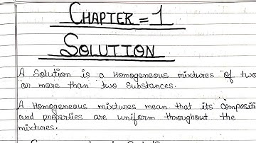 Class 12 Chemistry Chapter 1 Solution Handwritten Notes pdf download ✅ class 12 chemistry