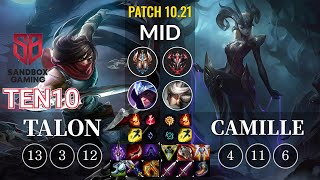 SB Ten10 Talon vs Camille Mid - KR Patch 10.21