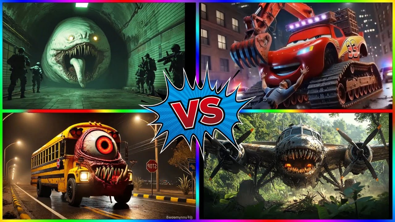 Thomas Train monster 🆚 McQueen EXE 🆚 Monster SCHOOL BUS 🆚 INFECTION PLANE - coffin dance
