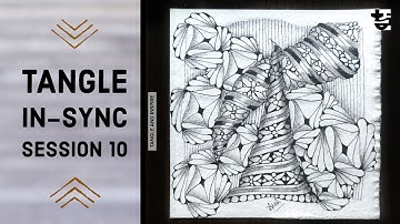 Tangle InSync#10 + Narwal + Hamadox + Zentangle Patterns + Handmade Cotton Paper