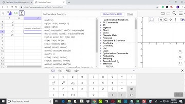 GeoGebra - Finding Sample Standard Deviation