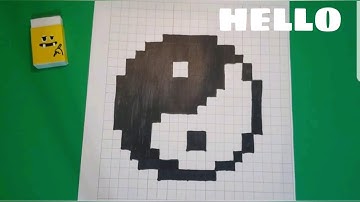 How To Draw Yin Yang easy - Pixel Art  - Step by Step #pixelart