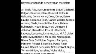 Işte Hayvanlar Üzerinde Deney Yapan Markalar Rahat Bırakin