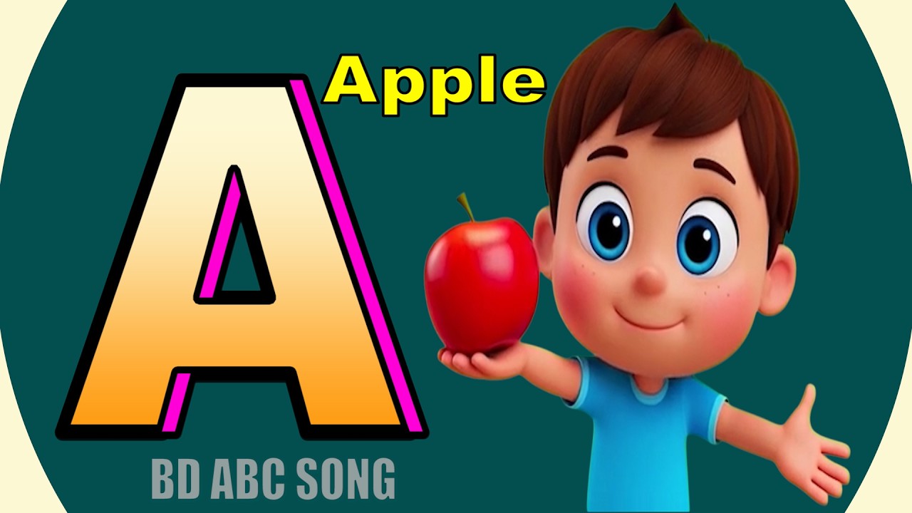 Alphabet Song for Kids - Phonics Learing Video - A for Apple