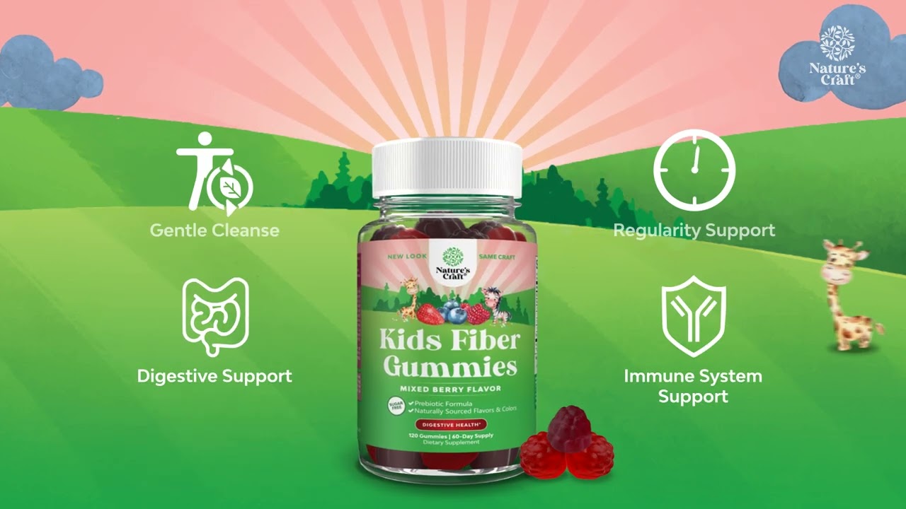 Nature's Craft, Kids Fiber Gummies, Sugar Free, Mixed Berry, 120 Gummies