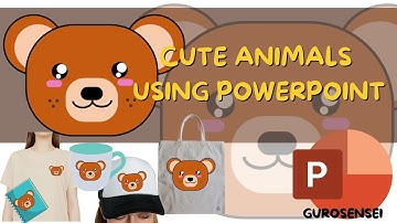 HOW TO DRAW CUTE ANIMAL DRAWING USING POWERPOINT - BEAR #gurosensei #cutedrawing #powerpoint