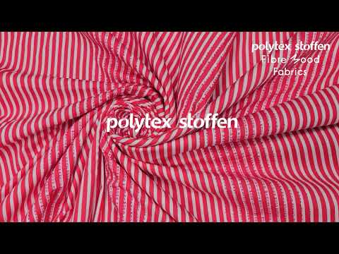 Woven co poplin stripes with words Video