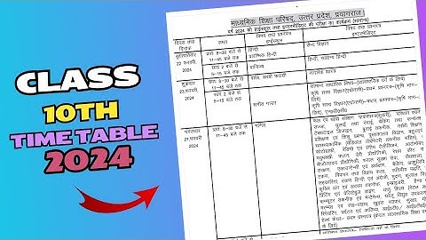 UP Board Time Table 2024 | class 10 up board exam 2024 date sheet | Board pariksha ka time table