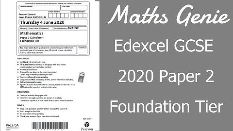 Edexcel GCSE Maths 2020 Foundation Exam Paper 2 Walkthrough