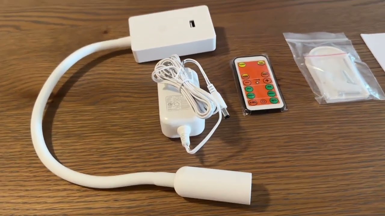 LED Wall Mounted Bedside Reading Light with Remote Control White Flexible LED Bedroom Wall Spot Lamp