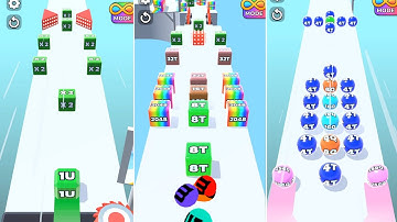 Jelly Run 2048 ULTIMATE Gameplay | 3 Shape Play Showdown! | 32f vs 16f vs 4096e Race!