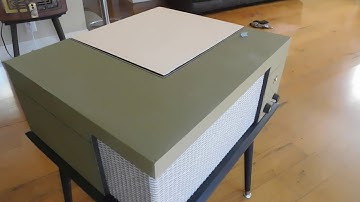 Voice of Music record player playing an LP record