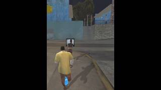 The Girl Is Running Away After Stealing The Tv.