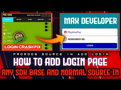 How To Add Login in Source | Promods login add | Any Sdk Base | Normal Source In Add| Mod Menu Login