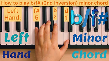Piano Lesson 160: How to play b/f# (2nd inversion) minor chord with the left hand tutorial