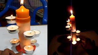 How to make DIY Candle Stand | Home Decor | Best Out Of Waste | Showpiece Room Decor | Candle Tower