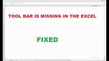 MISSING TOOLBAR IN EXCEL
