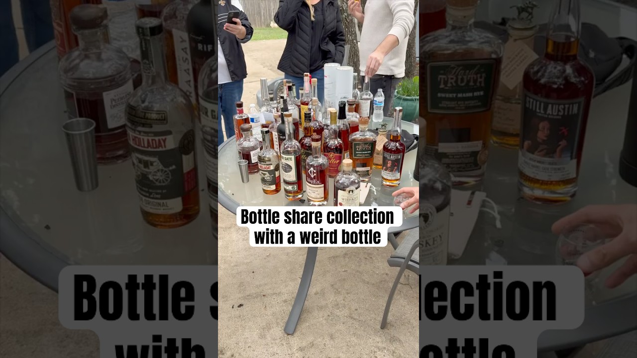 Love a good bottle share! But what’s that weird shaped bottle at the end? 🤔