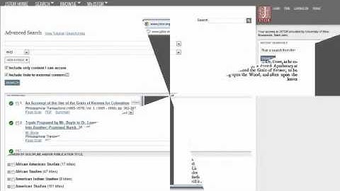Using JSTOR to find journal articles in history