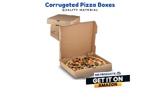 MT Products Pizza Boxes 10x10 Inches - Kraft Corrugated B-Flute Cardboard Small Pizza Boxes