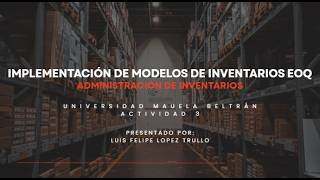 Implementación de modelos de inventarios EOQ