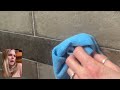 Deep cleaning bathroom grout with active gel mold remover
