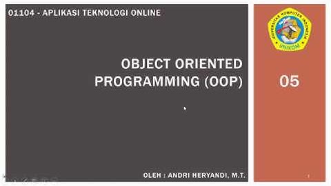 Aplikasi Teknologi Online - Object Oriented Programming di PHP