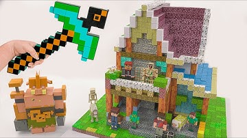I Built a VILLAGE With Magnetic Minecraft Blocks Part 2 | Magnetic Papercraft