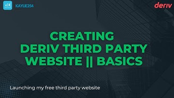 CREATING A DERIV THIRD PARTY WEBSITE || BASICS - Launching my free Deriv third-party website.