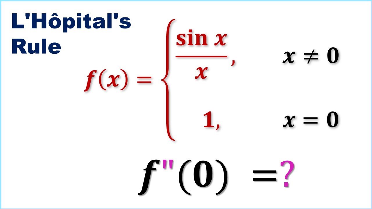 Find f"(0) Chinese College Math Competition L'Hôpital's Rule