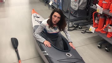 HOW TO SET THE KAYAK SPRAY DECK ON THE ITIWIT INFLATABLE STRENFIT X500 KAYAK