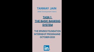 Basic Banking System | The Sparks Foundation Task 1