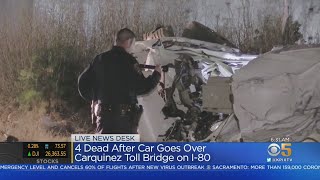 Four people were killed when their suv plunged off the carquinez
bridge near vallejo tuesday night. anne makovec reports. (6/17/20)