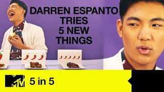 Darren Espanto Tries Hot Wings Challenge, Whistling & A Helium Phone Call | [ENG/PH SUBS] | 5 In 5