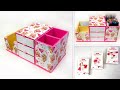 Recycling cardboard boxes // How to make a cute desktop organizer