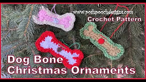 Adorable Dog Bone Christmas Ornaments Crochet Pattern