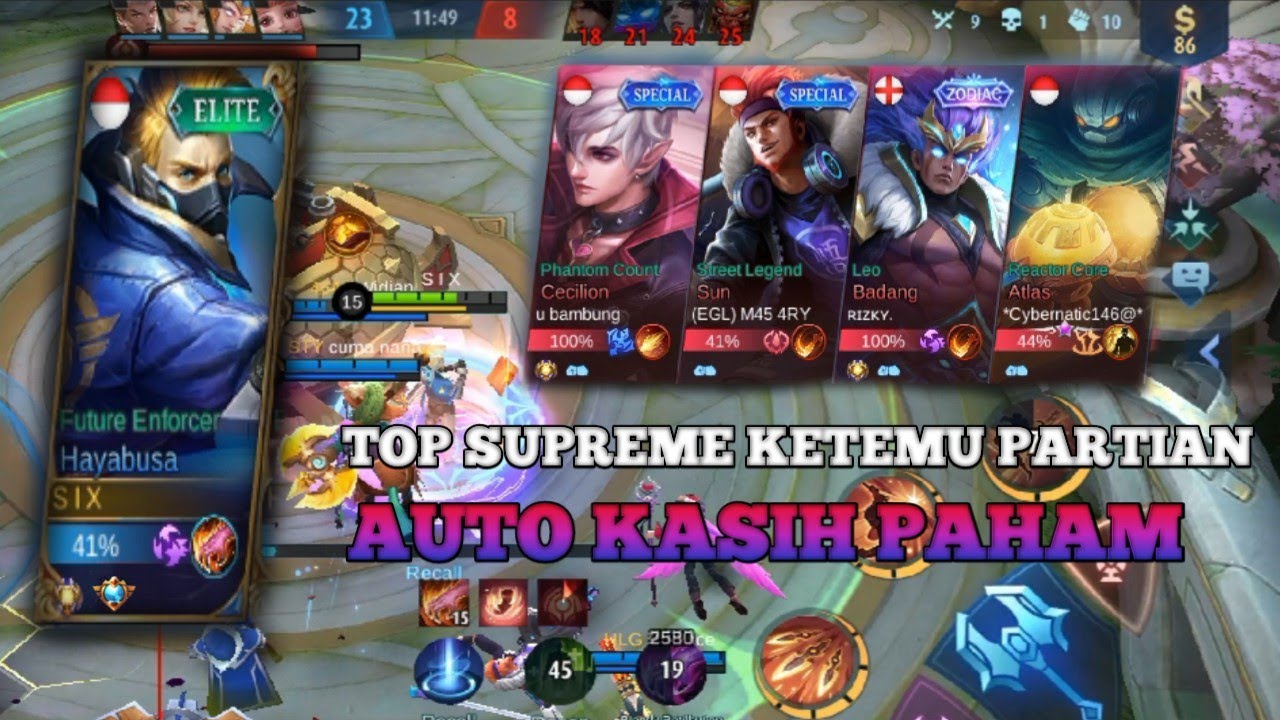 TOP SUPREME KETEMU PARTIAN ! AUTO KASIH PAHAM !!! MOBILE LEGENDS