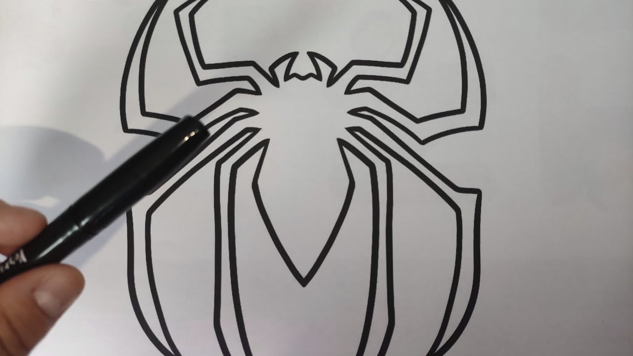 Coloriage Araignee Spiderman Logo Dessin Araignee à imprimer