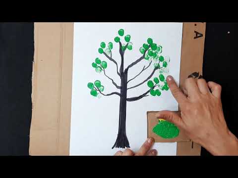 Video: Cómo Dibujar Un árbol Con Las Yemas De Los Dedos