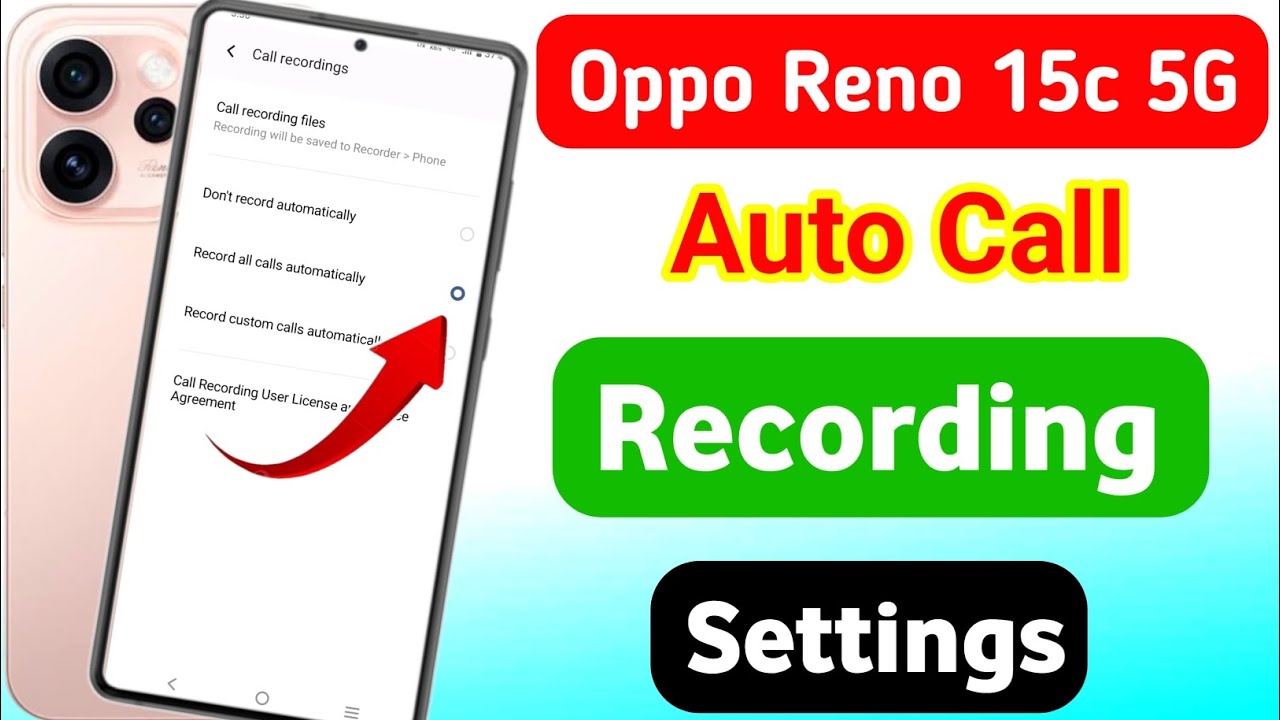 Oppo reno 15c 5g auto call recording settings | oppo reno 15c 5g me call recording kaise kare