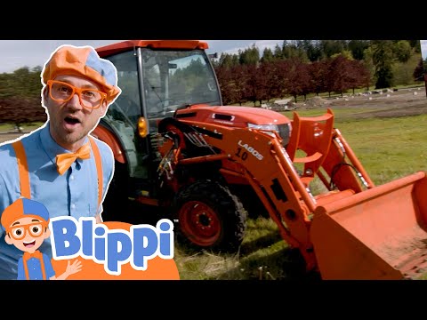🚜 Blippi rides a TRACTOR 🚜| Kids Video Subtitles | Cartoons for Kids | Moonbug Literacy