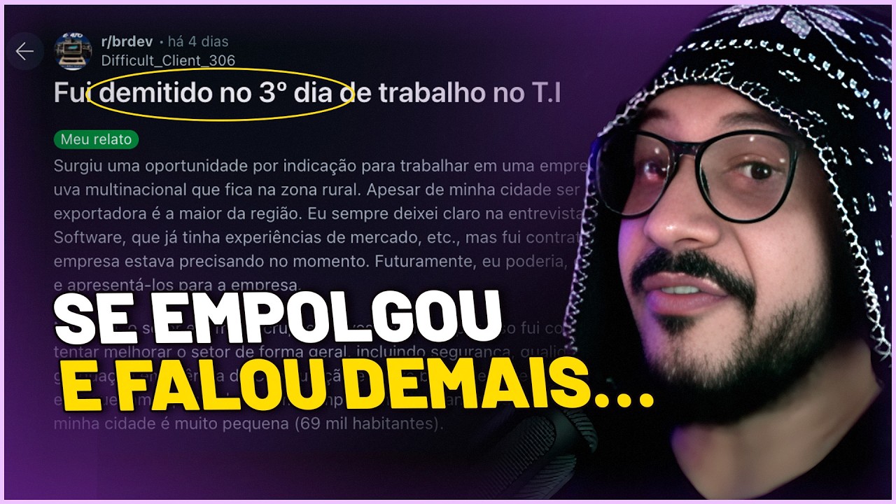 Ele foi demitido com apenas 3 dias 😱