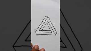 Easy Drawing Impossible Triangle / How To Draw Easy Art For Beginners With Marker And Pencil #shorts