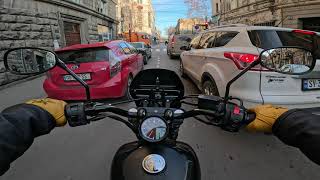 Yamaha Bolt 950 Winter Tbilisi Morning Ride To Work | Pure Engine Sound