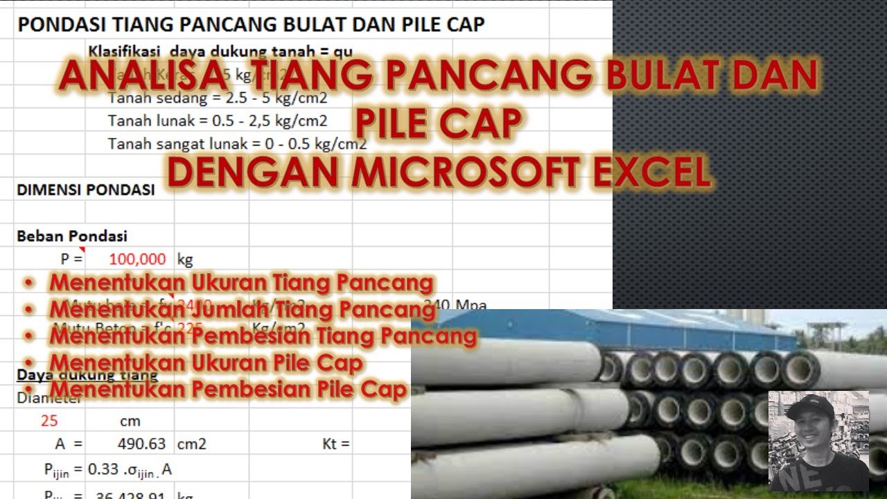 ANALISA STRUKTUR TIANG PANCANG BULAT BOR PILE DAN PILECAP DENGAN MS EXCEL