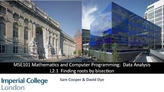 MSE101 Data Analysis - L2.1 Finding roots by bisection